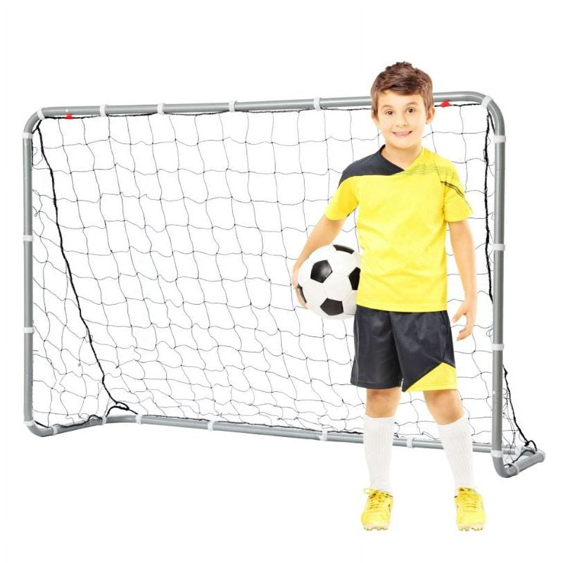 6' x 4' Easy Backyard Soccer Goal - Steel Frame, All-Weather Net, Stakes Included