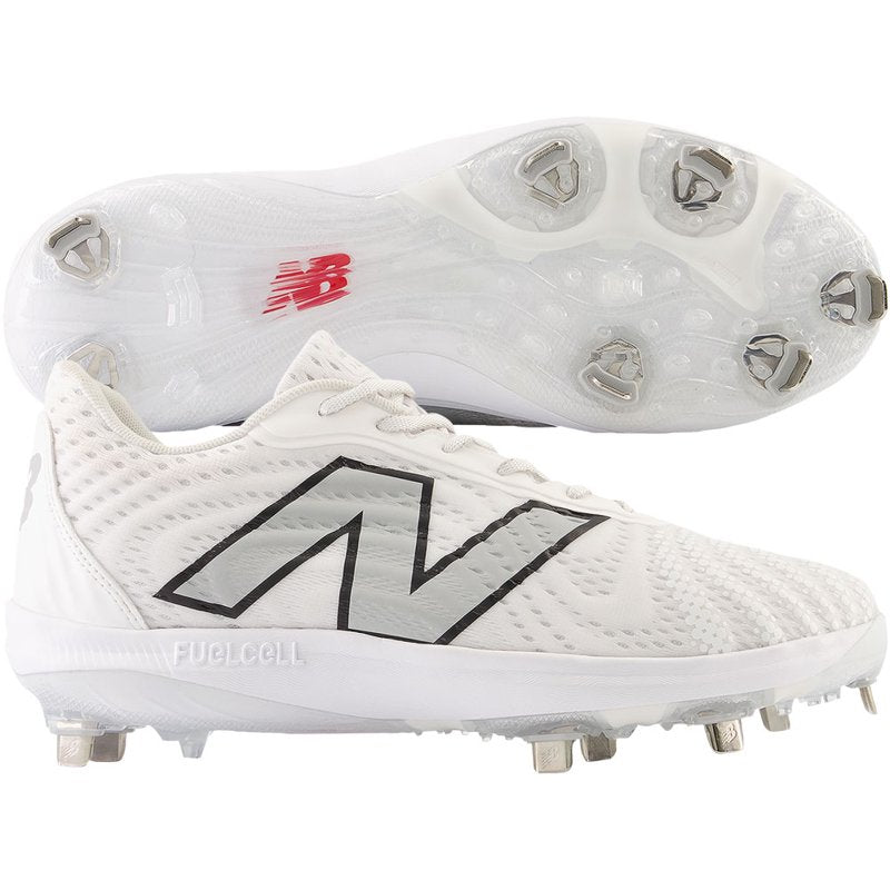 Men's Baseball Cleats FuelCell 4040v7 Low Metal Spikes White Grey