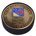 Hockey Puck - New York Rangers 4-Time Stanley Cup Champions Collectible Memorabilia