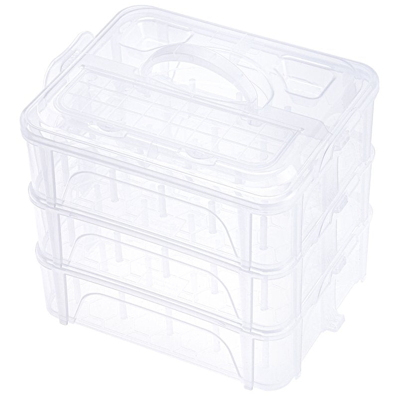 Stackable Clear Storage Box for Sewing & Embroidery Thread - Holds 60 Spools
