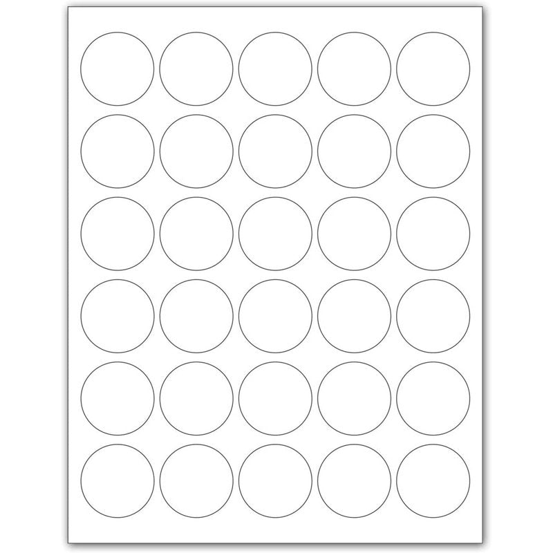 White Round Labels for Printing - 1.5 Inch, Premium Adhesive, Bulk Pack