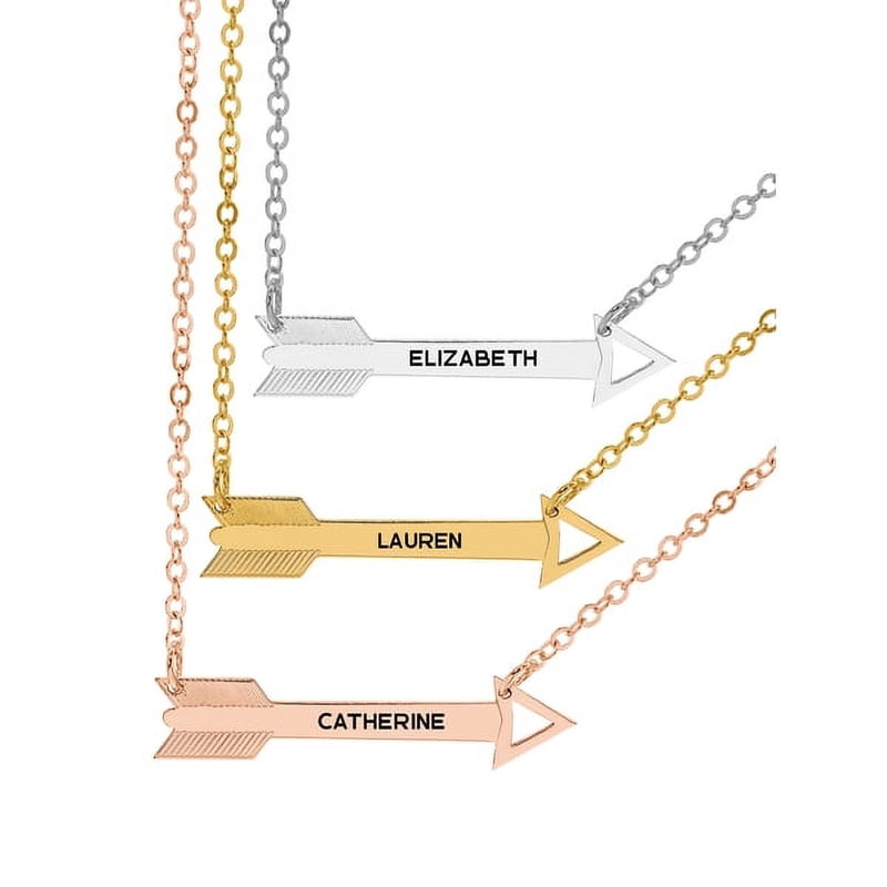 Personalized Arrow-Shaped Name Necklace Custom Jewelry with Chain