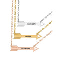 Personalized Arrow-Shaped Name Necklace with 18-Inch Chain - Custom Jewelry Gift