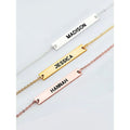 Personalized Brass Bar Name Bracelet with Laser Engraving - Custom Gift