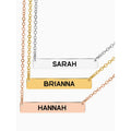 Personalized Brass Name Necklace - Custom Bar Pendant with 18 Inch Chain