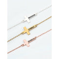 Personalized Brass Sideway Cross Bracelet for Women - Custom Engraved Jewelry