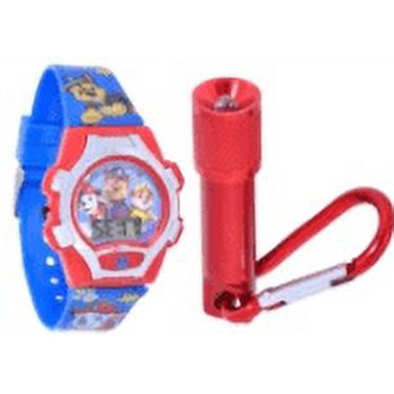 Unisex Kids LCD Watch with Matching Flashlight Set - Paw Patrol, Multi-Color