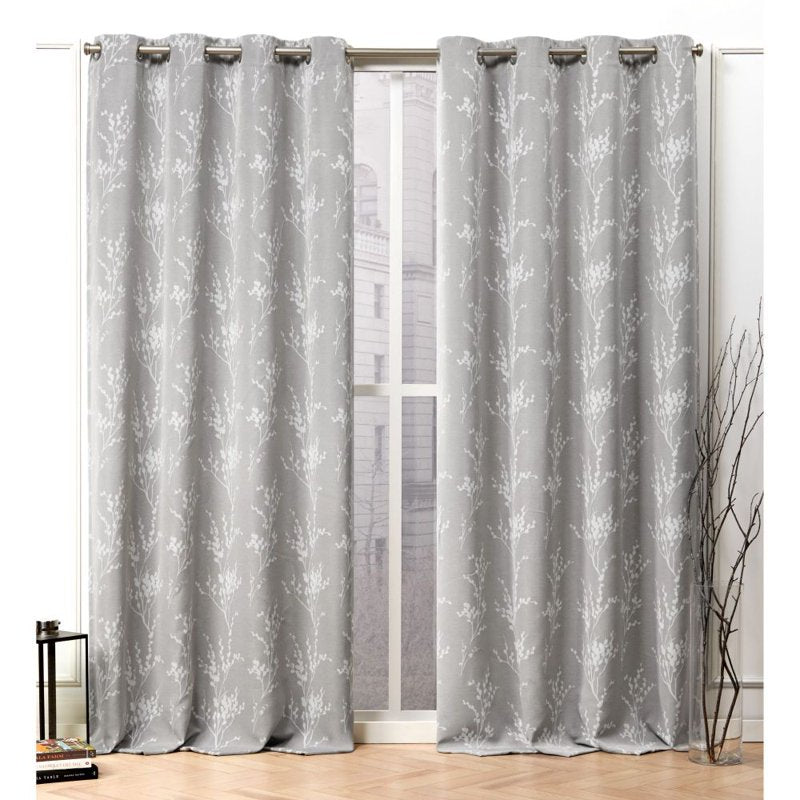 Room Darkening Grommet Top Curtain Panel Pair - Modern Linen Look, 52x96