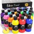Permanent Fabric Paint Set - 18 Vivid Colors for Clothes, Shoes & DIY Crafts