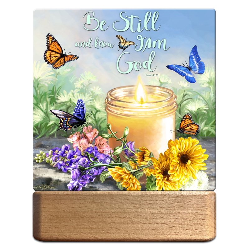 Night Light Plaque - LED I Am With You Decorative Wall Accent - 7 Inches
