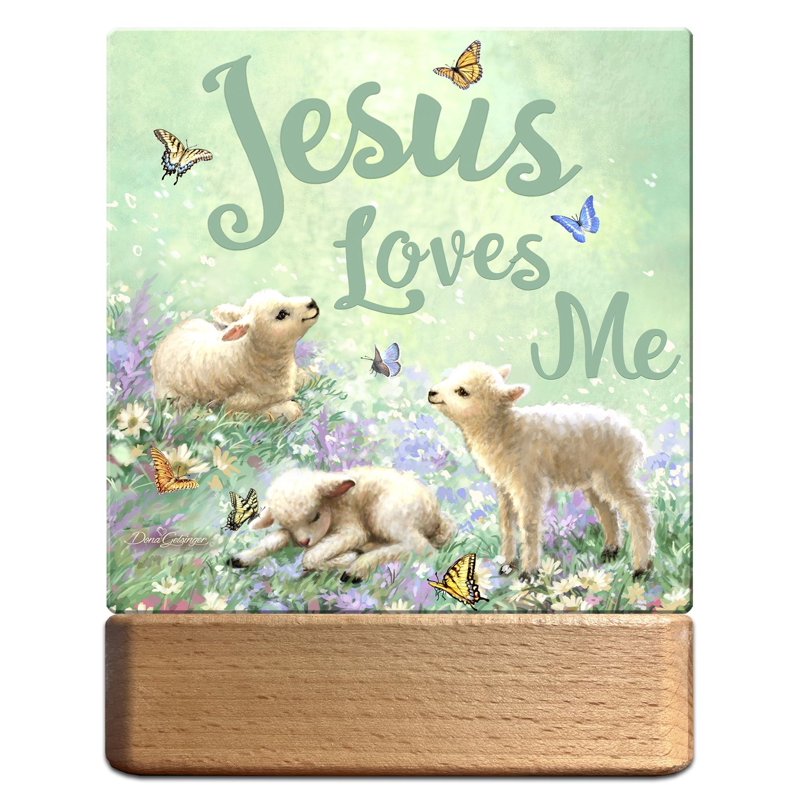 Night Light Jesus Loves Me LED Decor - 7 Inch Religious Wall Accent