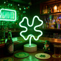 St. Patrick's Day Four-Leaf Clover Window Light with Suction Cups - Battery & USB Powered Decor