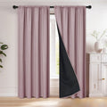 Thermal Insulated Blackout Curtain Panel for Bedroom, Noise & Light Blocking, Rod-Pull Design