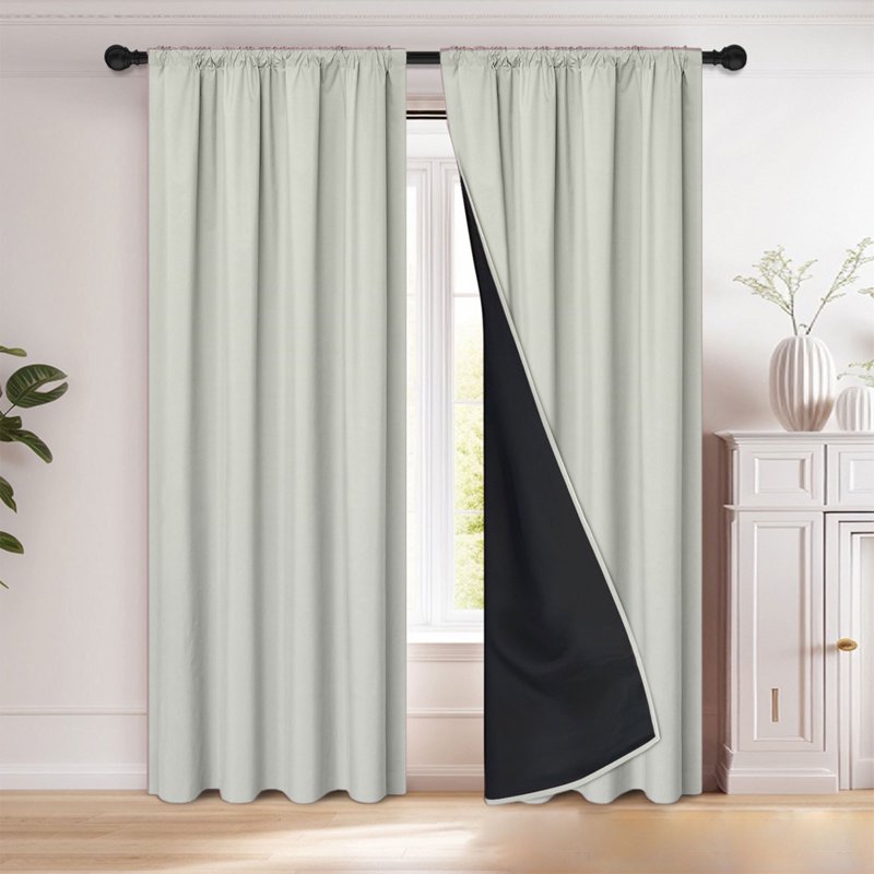 Blackout Curtains for Bedroom - Thermal Insulated, Light & Noise Blocking, Black Liner Backing, Multiple Colors