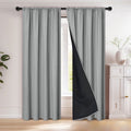 Blackout Curtain Rod-Pull Thermal Insulated Room Darkening Drapes with Black Liner