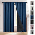 Thermal Insulated Blackout Curtains Rod-Pull Bedroom Drapes - Noise & Light Blocking