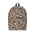 Women's Dome Backpack with Adjustable Straps and Multiple Pockets - Natural Leopard