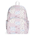 Women's 17-Inch Dome Backpack with Pastel Patchwork Print - Stylish & Spacious