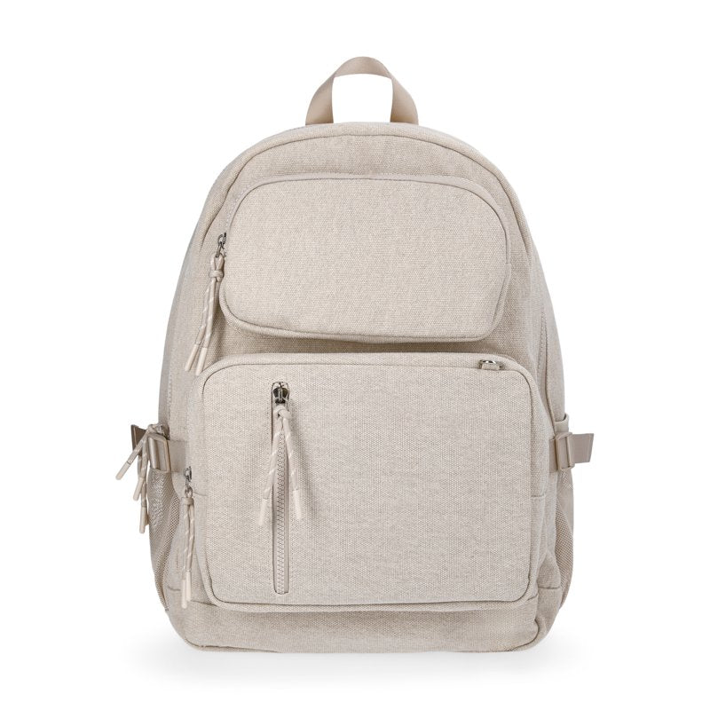 Multi Pocket Women's Backpack with Adjustable Straps - Taupe, Black, Olive