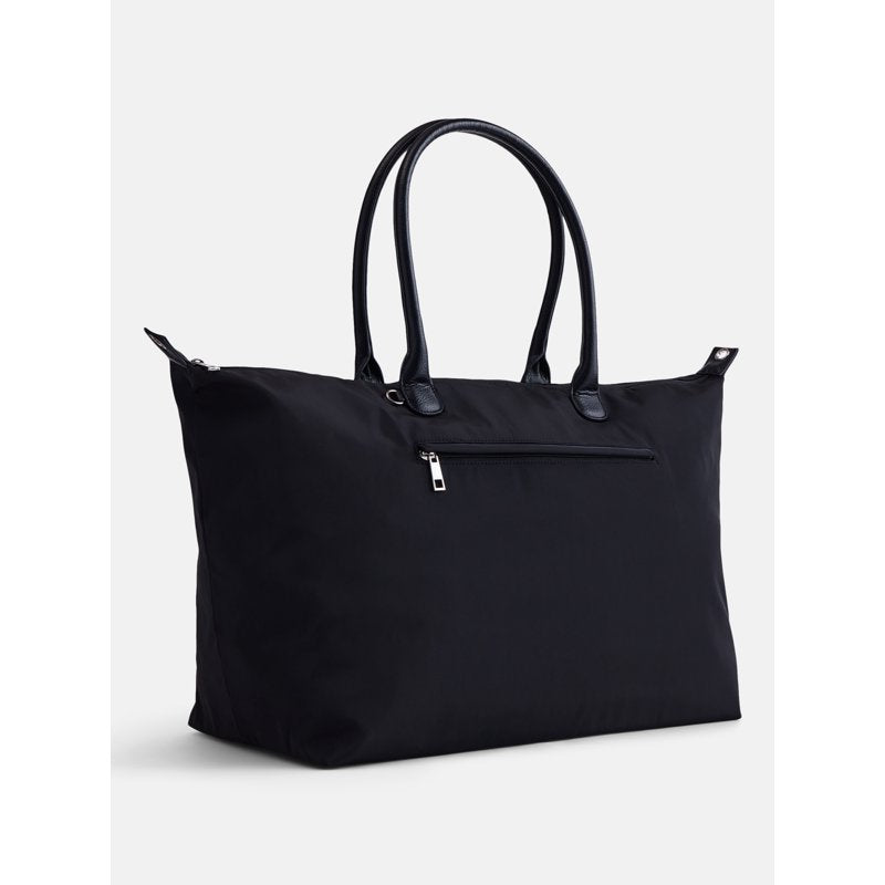 Women's Weekender Tote Bag with Interior & Exterior Pockets - Black