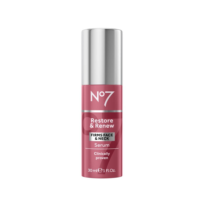 No7 Restore & Renew Face & Neck Serum - Anti-Aging, Firmer Skin, Wrinkle Reduction