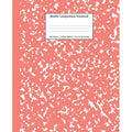 Coral Pink Marble College Ruled Notebook - 7.5 x 9.25 Inch Composition Journal