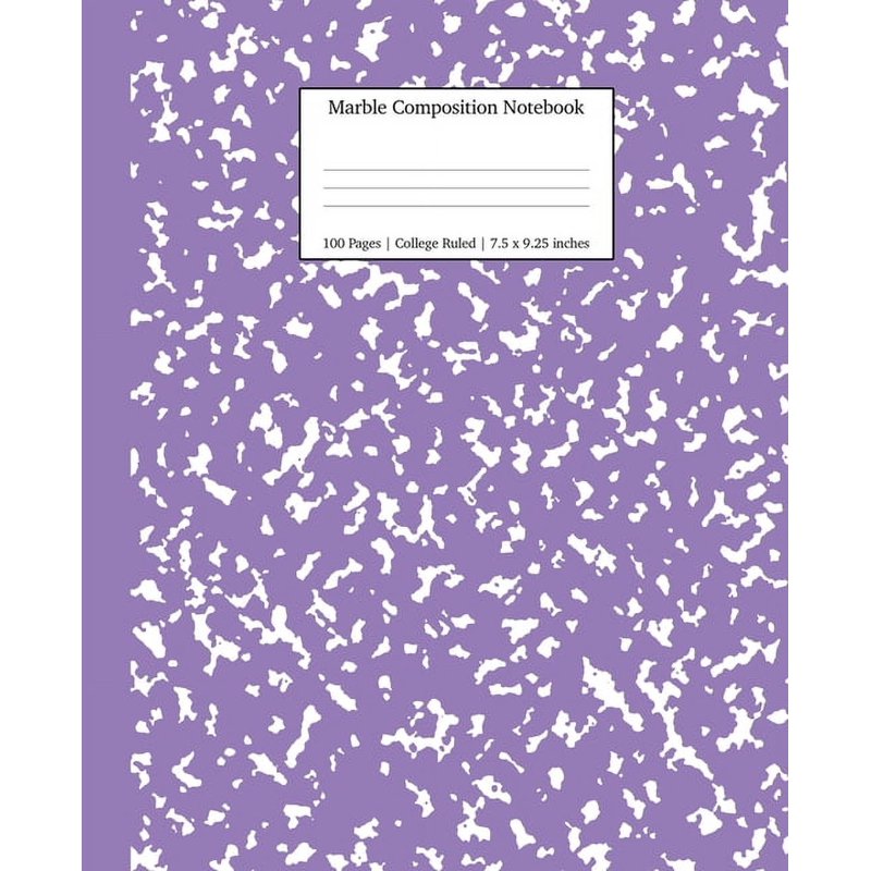 Lavender Marble College Ruled Composition Notebook - 7.5 x 9.25 Inch School Supplies