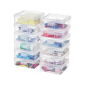 Stackable Plastic Storage Boxes Set - Clear Hobby Art Organizer, Multiple Sizes