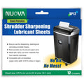 Shredder Sharpening and Lubricant Sheets - 12 Pack for Office Equipment