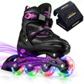 Adjustable Kids Inline Skates with Light-Up Wheels - Unisex Roller Blades