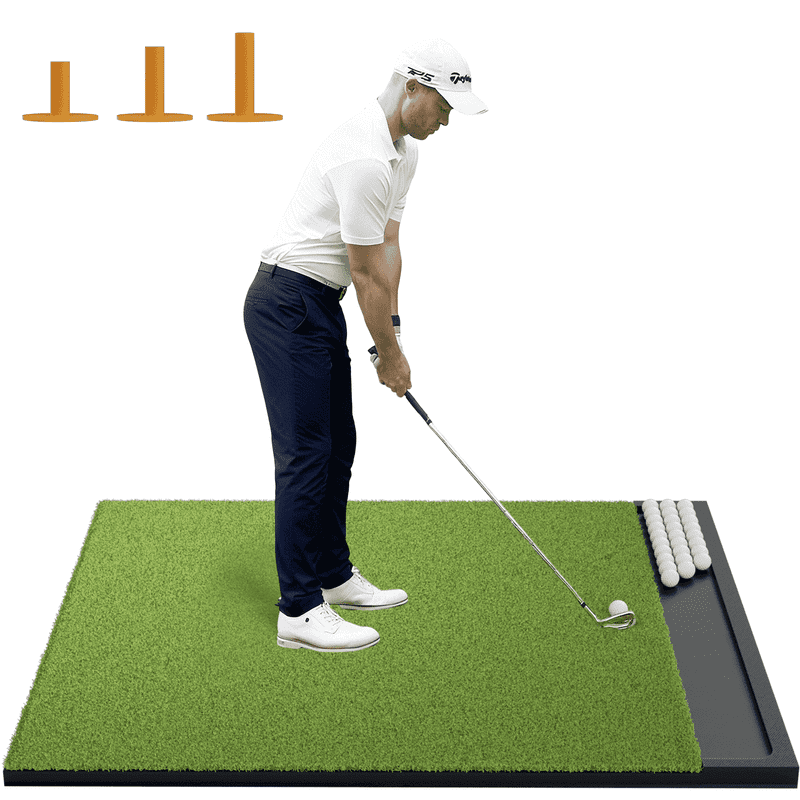 OKESAM 5x4 Feet Golf Mat with Ball Tray - Thick Artificial Turf for Hitting, Driving & Chipping (Variation: 5x4 feet large sized)