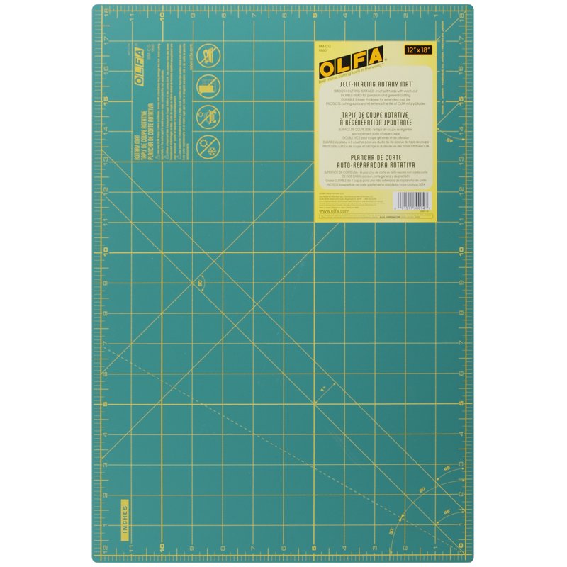 12x18 Inch Self-Healing Double-Sided Rotary Cutting Mat
