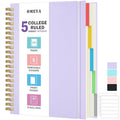 5-Subject Spiral Notebook with Dividers - A4, 300 Pages, Thick 100GSM Paper