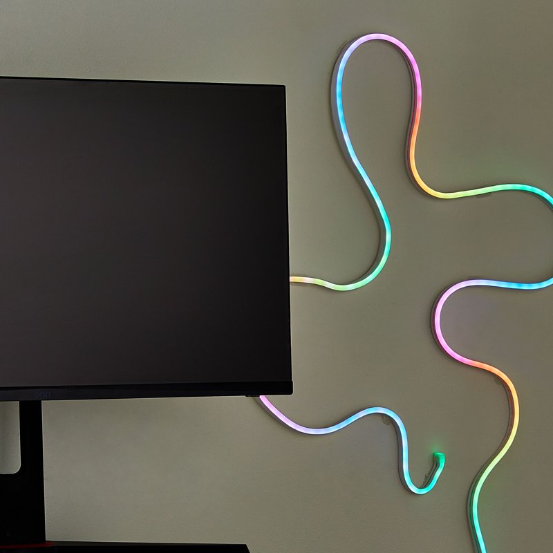 RGBIC LED Neon Flex Rope Light - 6.6 ft, USB Powered, Sound Reactive, Remote Included