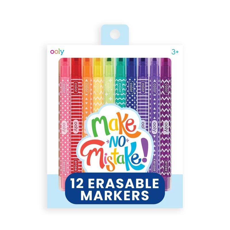 Erasable Markers Set of 12 - Bright, Vibrant Colors for Kids & Adults