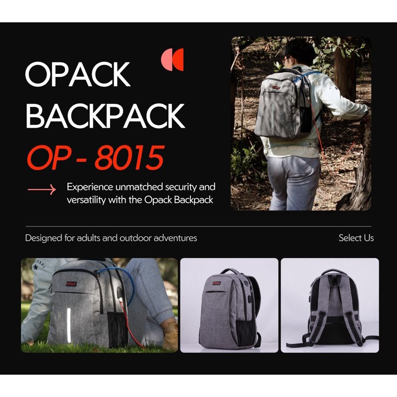 RFID Blocking Backpack with Anti-Theft Security and USB Charging