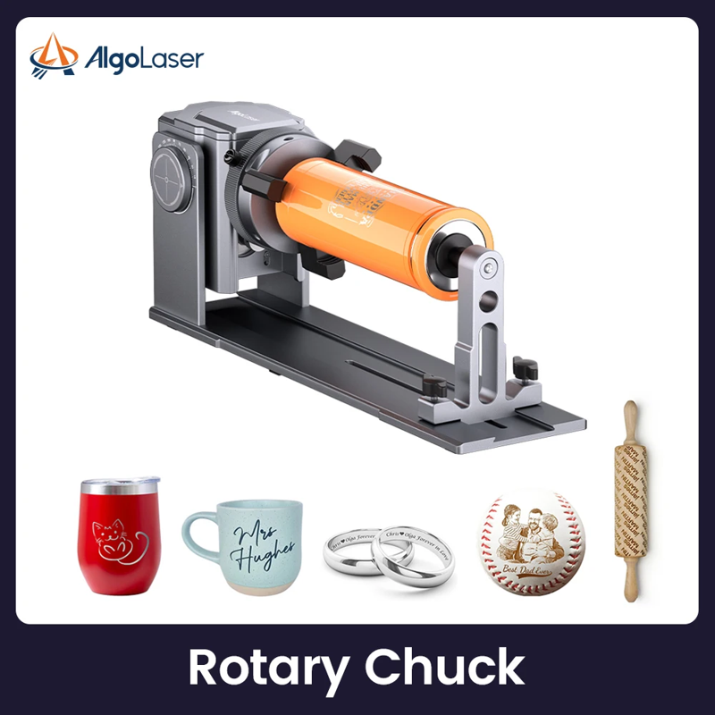 Rotary Chuck for Laser Engravers - Y-axis Engraving Module for Cylindrical Objects