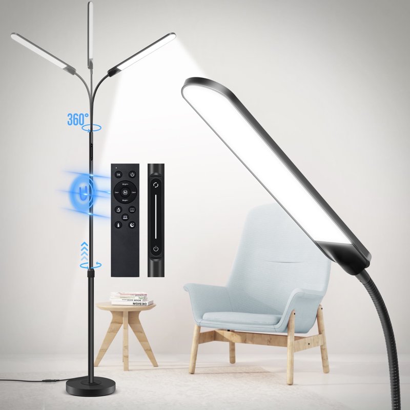 Adjustable LED Floor Lamp with Remote & Touch Control for Living Room & Bedroom