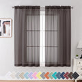 Variation of THIS listing: 42x54 Chocolate Sheer Curtains 2 Pack – 42"W x 54"L Voile Drapes