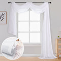 White Sheer Curtain Valance 216 Inches Long - Extra Wide Drapes for Wedding Backdrop & Home Decor