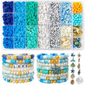 Ocean Theme Pearl Bead Jewelry Making Kit with Shell Starfish Pendants - DIY Necklace & Bracelet Set