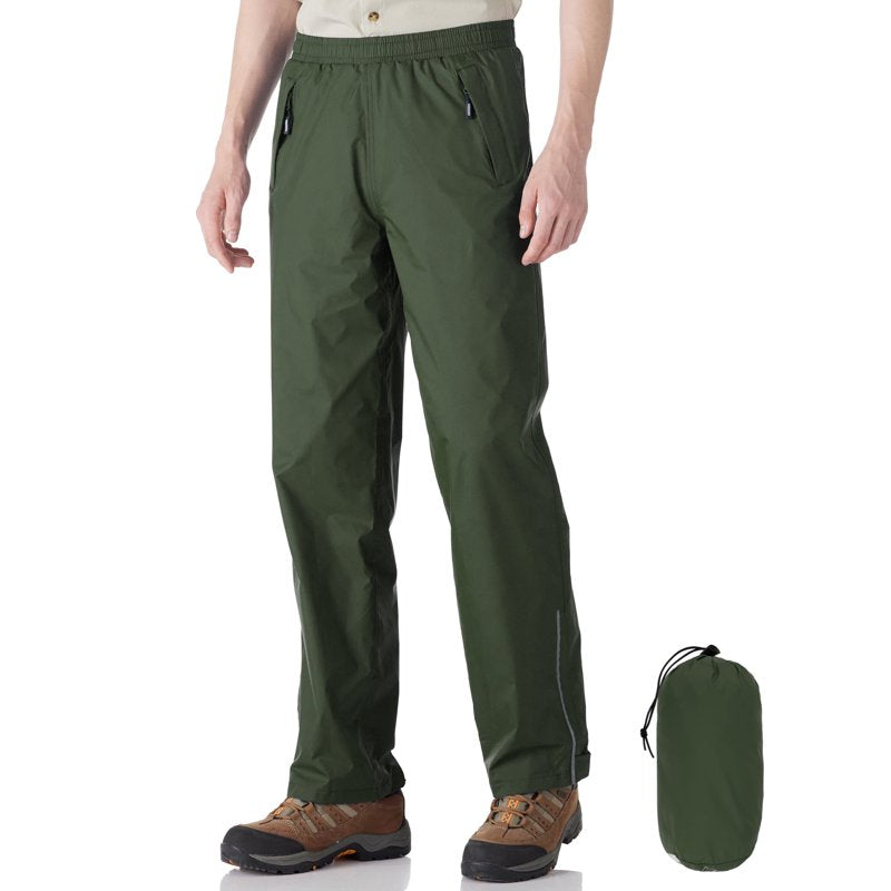 Off Road Ventures Men's Rain Pants Waterproof Windbreaker - Dark Green, 36x30