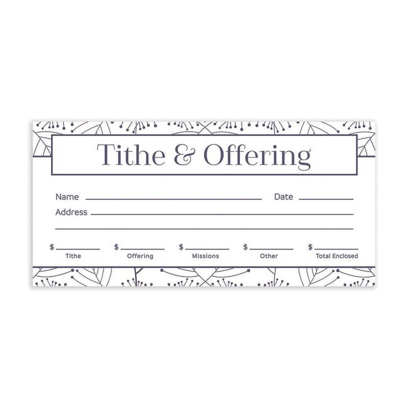 Offering Envelopes for Tithes and Donations - Pack of 100, 3x6.25 Inches