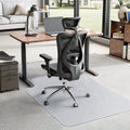 GPED 53" x 45" Office Chair Mat with Lip, Clear PVC Carpet Protector for Low Pile Carpets