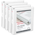 3-Ring View Binder 1.5 Inch Pack of 4 White Durable Office Organizer