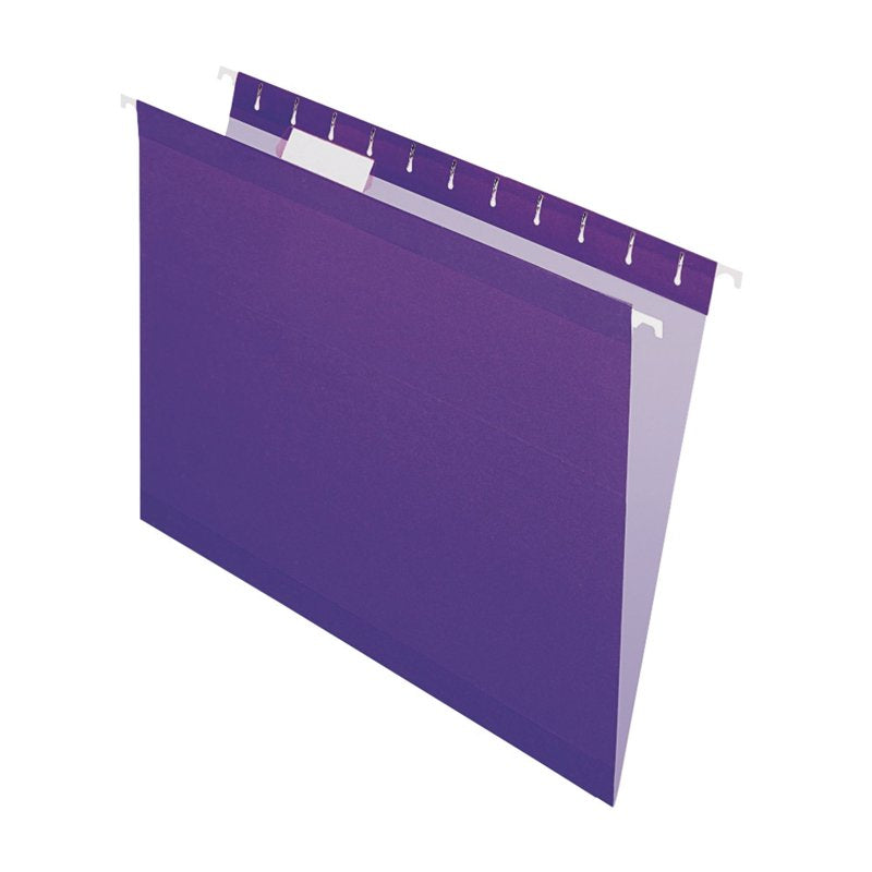 Letter Size Hanging Folder with 1/5 Tab Cut - Violet, Box of 25