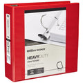Heavy-Duty 3-Inch D-Ring View Binder - Red, Recycled Content, Office Organization