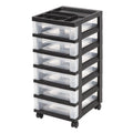 Medium Plastic Storage Cart with 6 Drawers, Office Organization Trolley