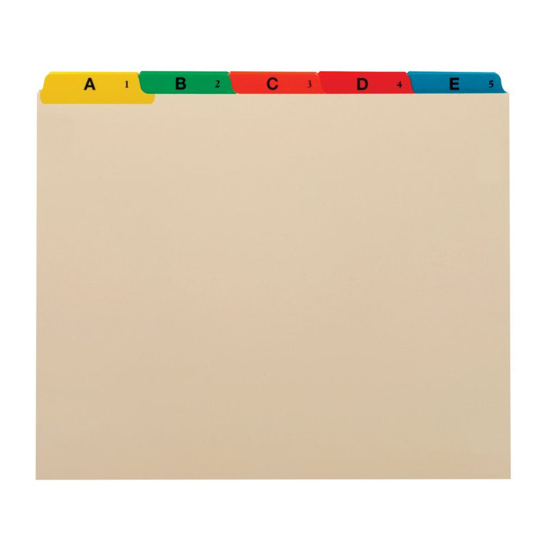 Letter Size Manila File Guides Pack of 25 - A to Z Organizer for Office & Home