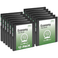 3 Ring Binders with 0.5 Inch Rings, 0.7 Inch Spine, 100-Sheet Capacity, Black – Pack of 12